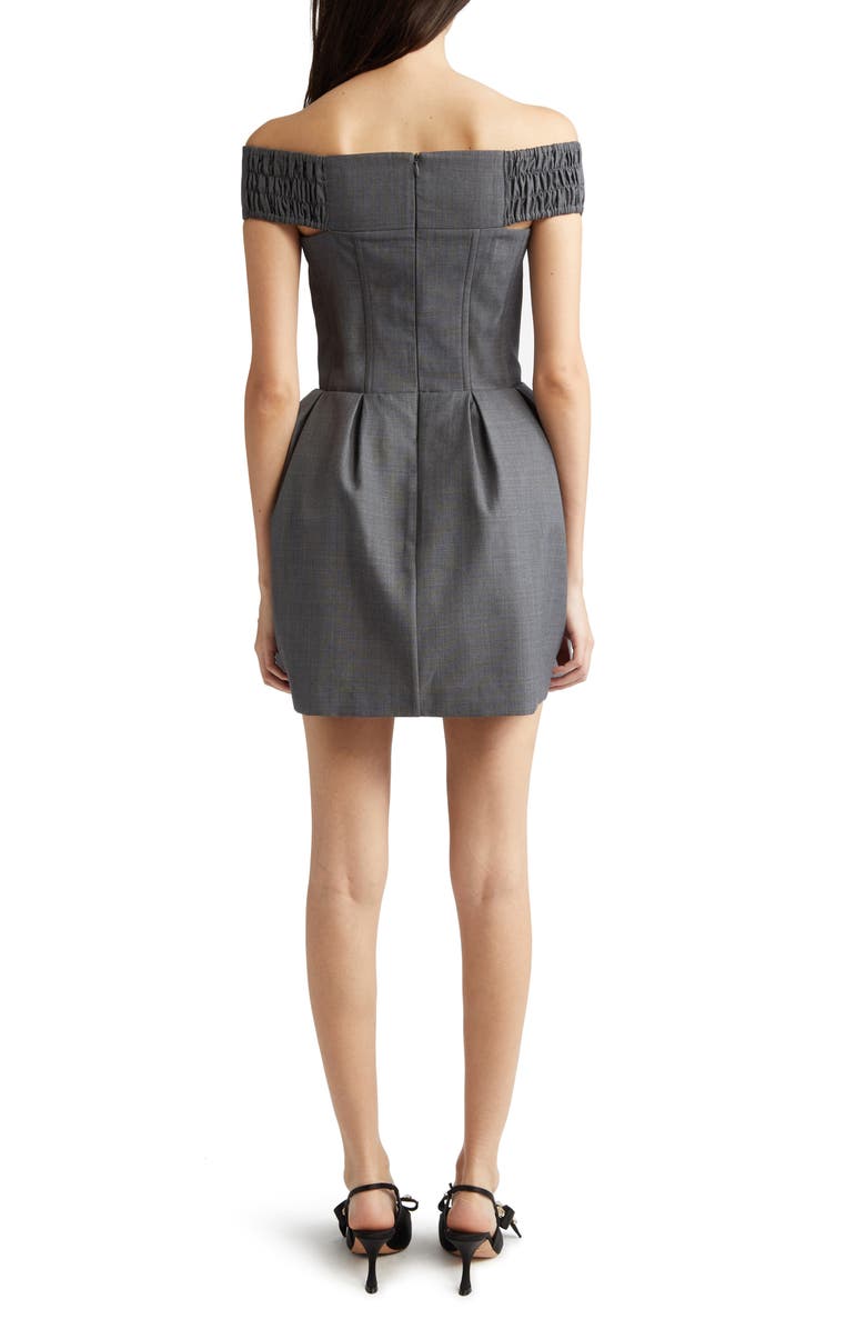 Waist Cinched Off the Shoulder Minidress