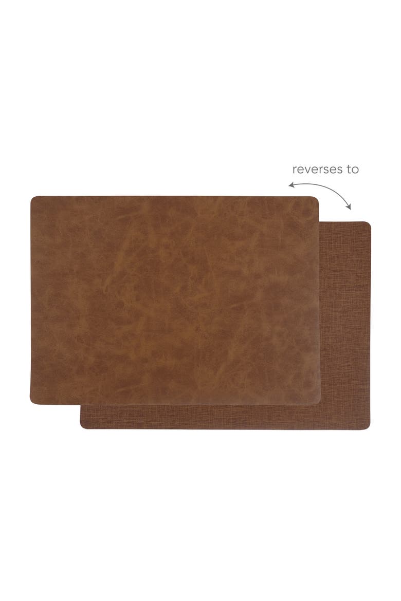 Santiago Rectangular Bio Based Vinyl Placemat, Alternate, color, Light Brown