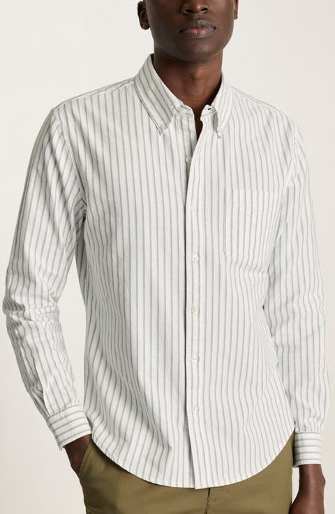 Stripe Stretch Oxford Button-Down Shirt