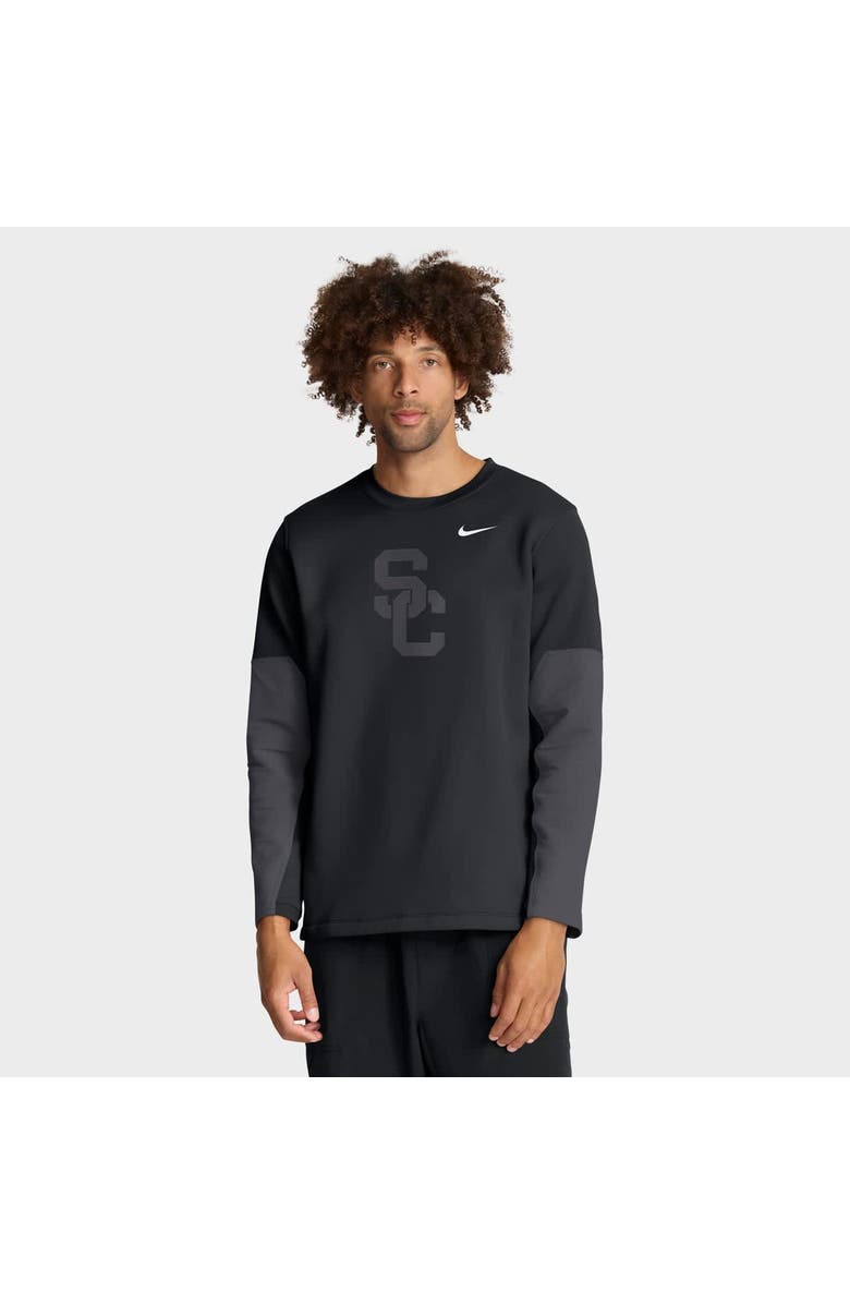 Nike Men's Nike Black USC Trojans 2025 Sideline Coach Therma-FIT Long Sleeve T-Shirt, Main, color, Black