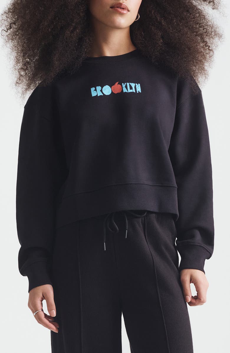 Brooklyn Industries Graphic Print Crewneck Sweatshirt, Main, color, Black