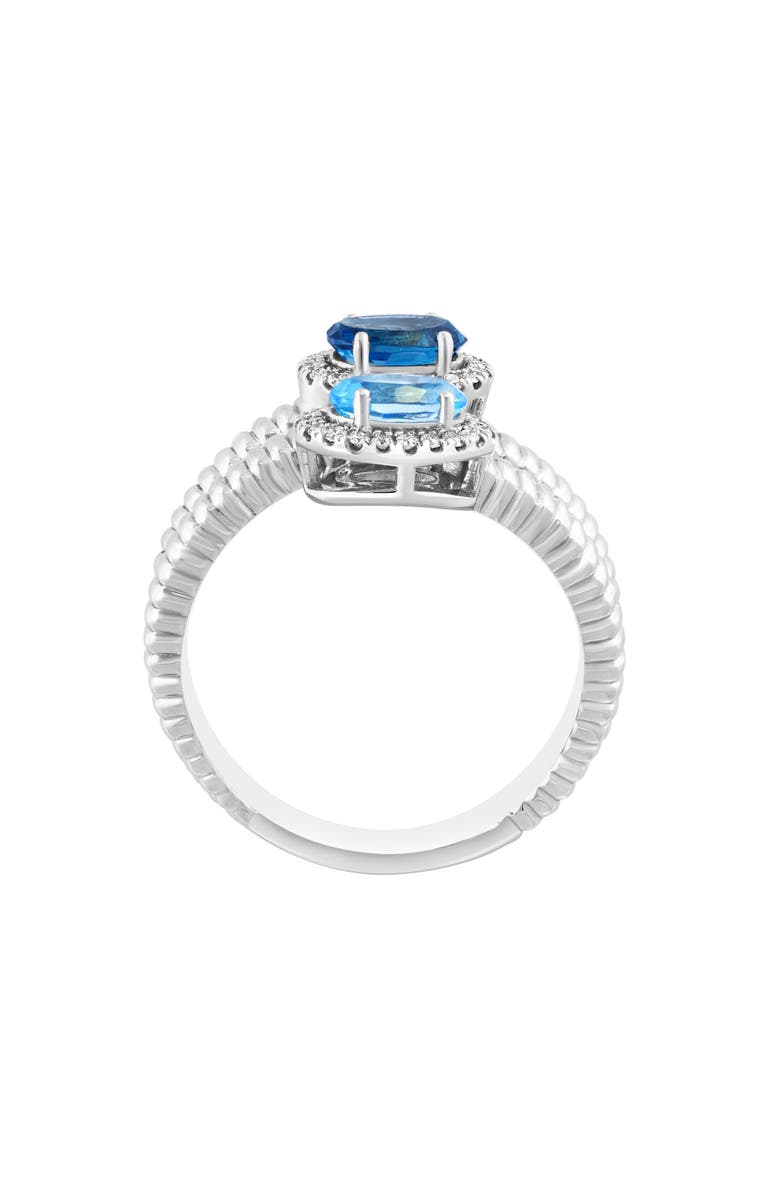EFFY Diamond & Blue Topaz Crossover Ring, Alternate, color, Blue