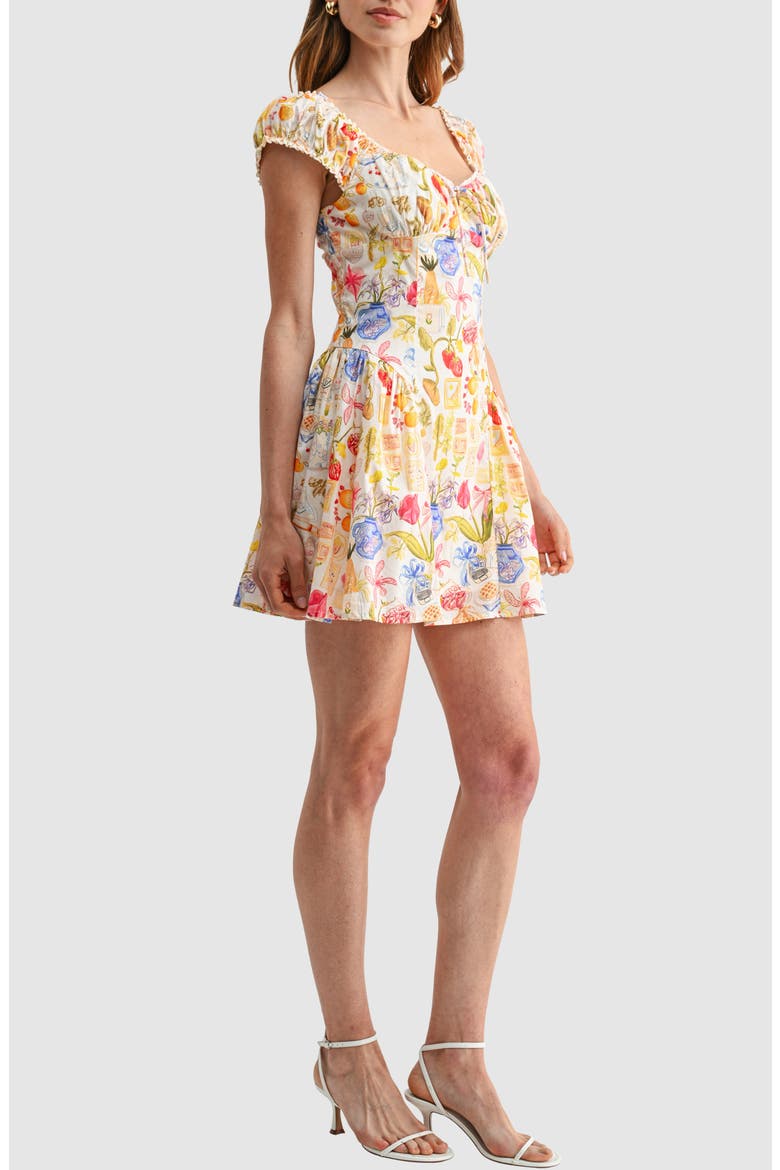 Sweetheart Fit and Flare Minidress, Alternate, color, CONVERSATIONAL PRINT