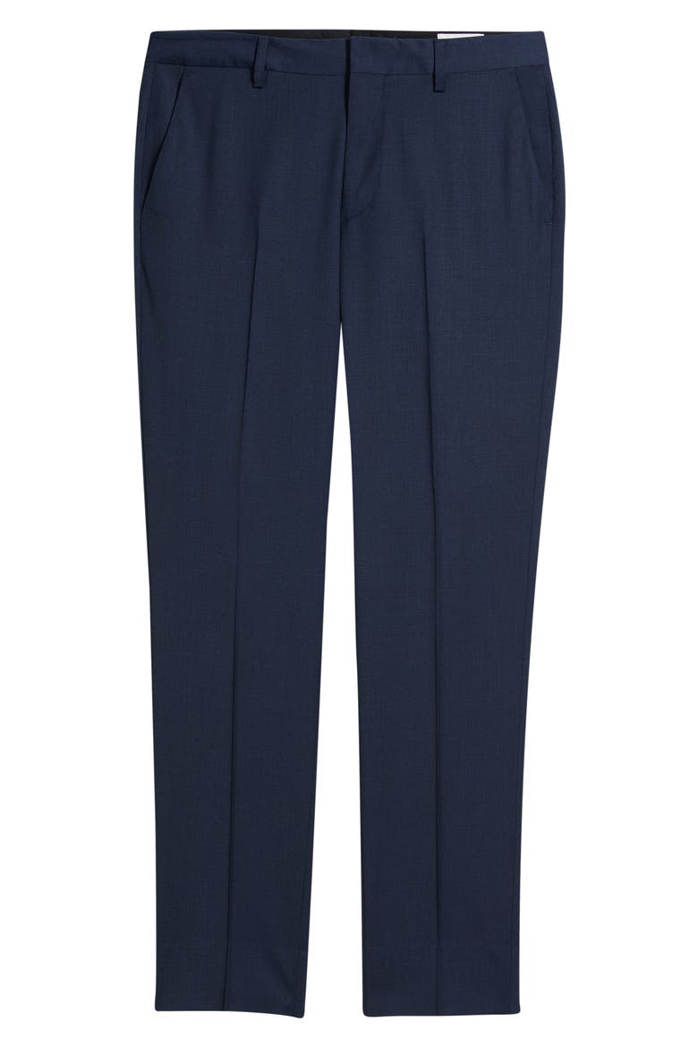 Jetsetter Flat Front Athletic Fit Stretch Wool Dress Pants, Alternate, color, LIGHT NAVY