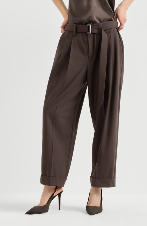 Tropical luxury wool baggy sartorial trousers