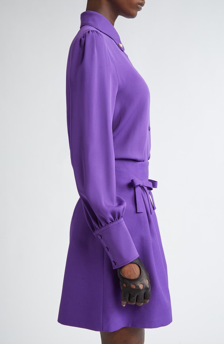 Valentino Garavani Bejeweled Silk Georgette Button-Down Shirt, Alternate, color, 