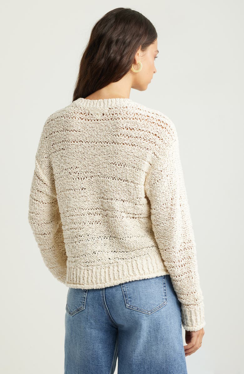 Treasure & Bond Drop Stitch Cotton Crewneck Sweater, Alternate, color, Ivory Dove