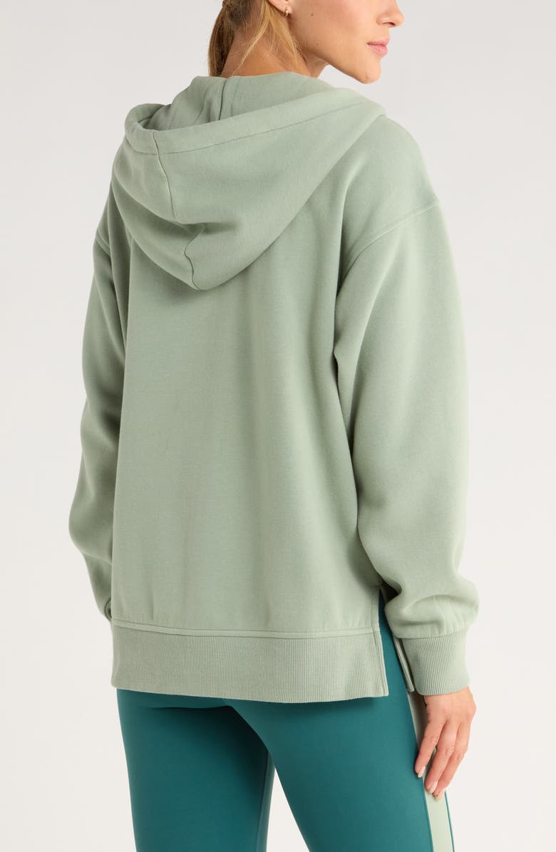 Zella Ultracozy Cloud Fleece Full Zip Hoodie, Alternate, color, Green Lilypad