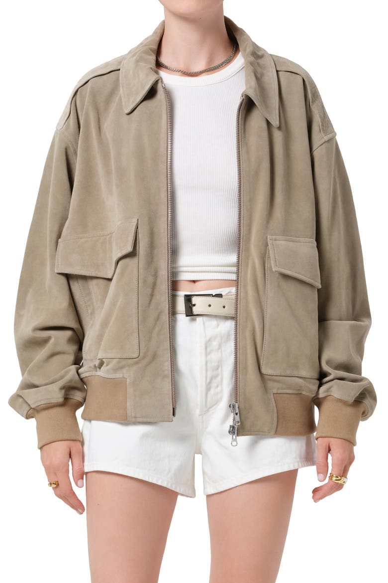 Vivienne Suede Jacket, Main, color, DEEP OLIVE