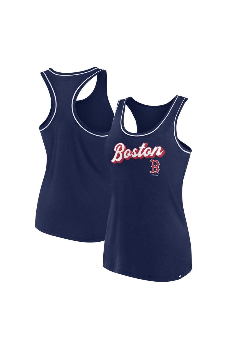 FANATICS Women's Fanatics Branded Navy Boston Red Sox Wordmark Logo Racerback Tank Top, Main, color, 