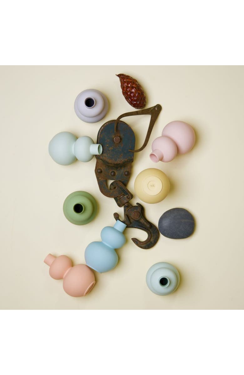 MIDDLE KINGDOM Matte Porcelain Mini Double Lobed Vase, Alternate, color, Lilac Grey