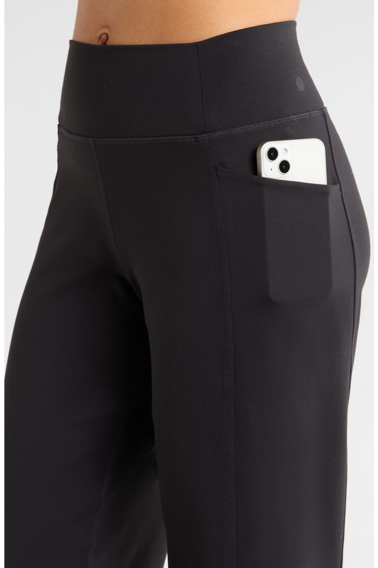 Zelfit High Waist Wide Leg Pocket Pants, Alternate, color, BLACK