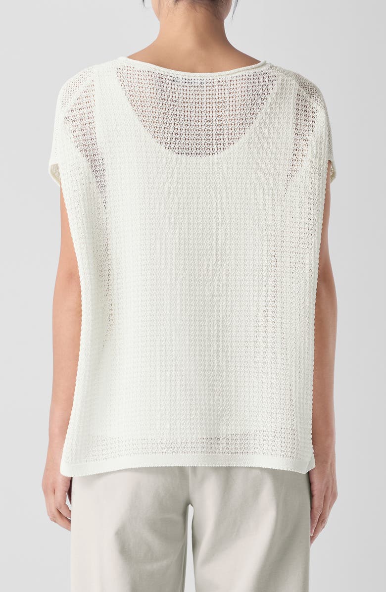 Eileen Fisher Open Stitch Organic Cotton Sweater, Alternate, color, Ivory