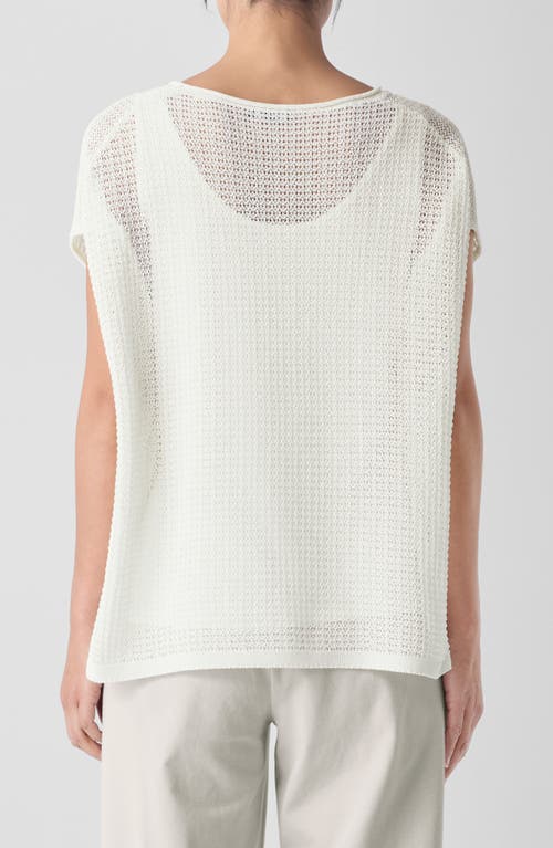 Eileen Fisher Crewneck Organic Cotton Cord Sweater In Ivory