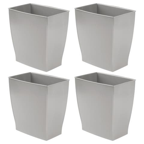 Small Rectangular Bathroom Trash Cans - Set of 4 - Gray