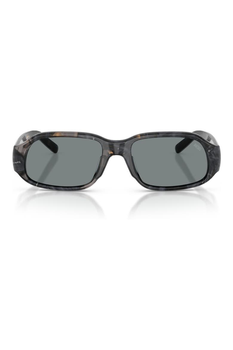 55mm Rectangular Sunglasses, Main, color, BROWN/ GREY HAVANA / GREY
