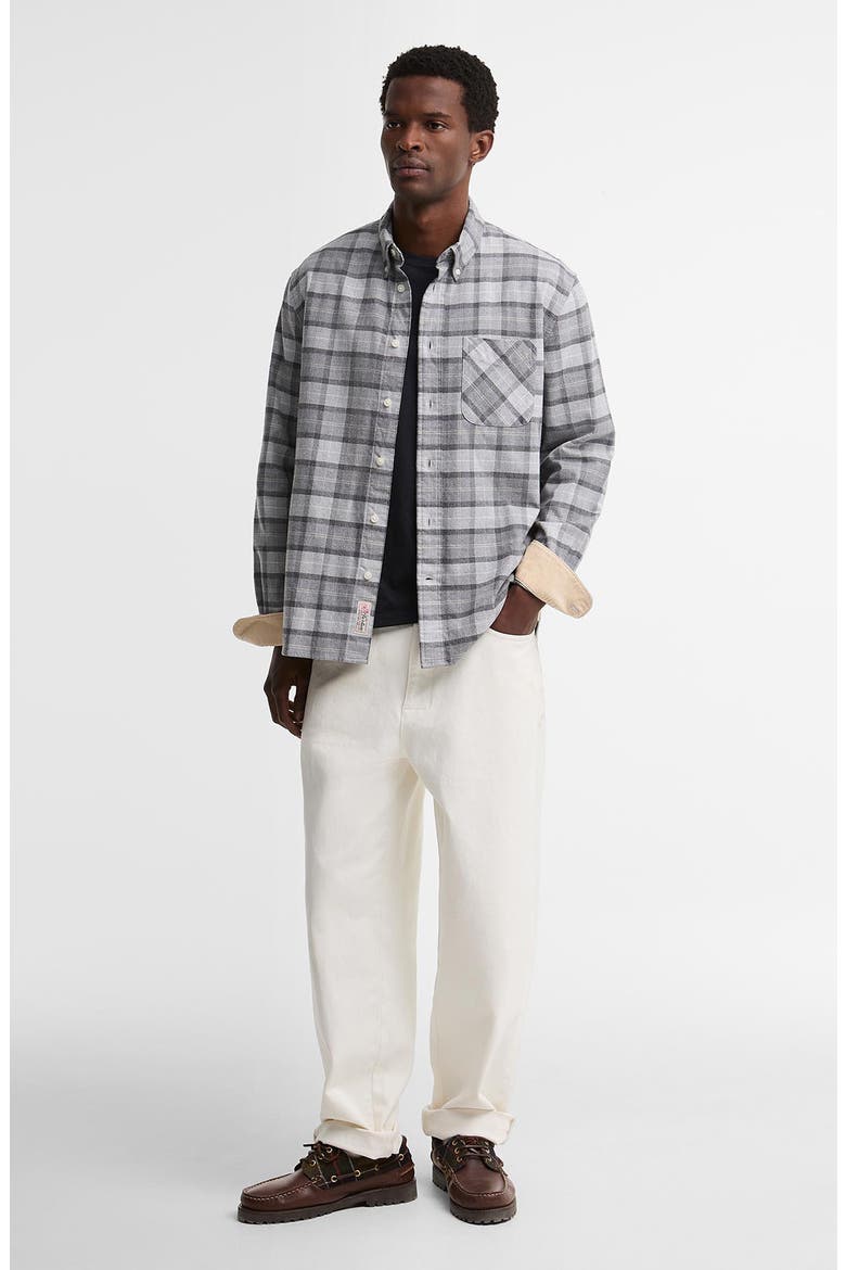 Mineral Tartan Authentic Button Down Shirt, Alternate, color, ICE GRANITE