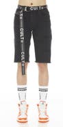 Cult of Individuality Rocker Belted Denim Shorts