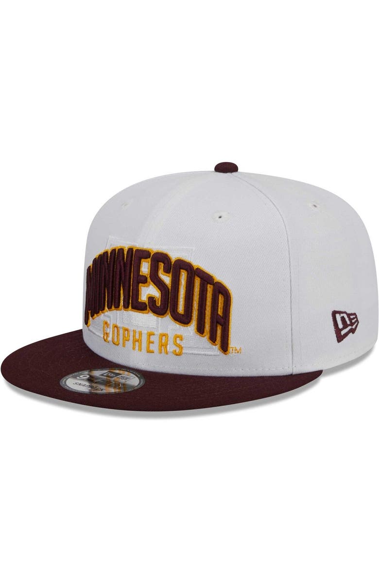 New Era Men's New Era White/Maroon Minnesota Golden Gophers Two-Tone Layer 9FIFTY Snapback Hat, Alternate, color, 