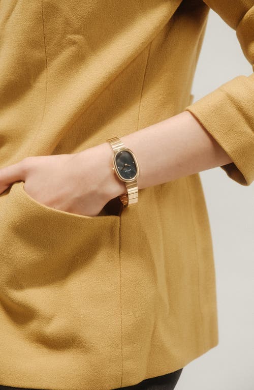 Breda Jane Genuine Stone Dial Gold Bracelet Watch In Gold