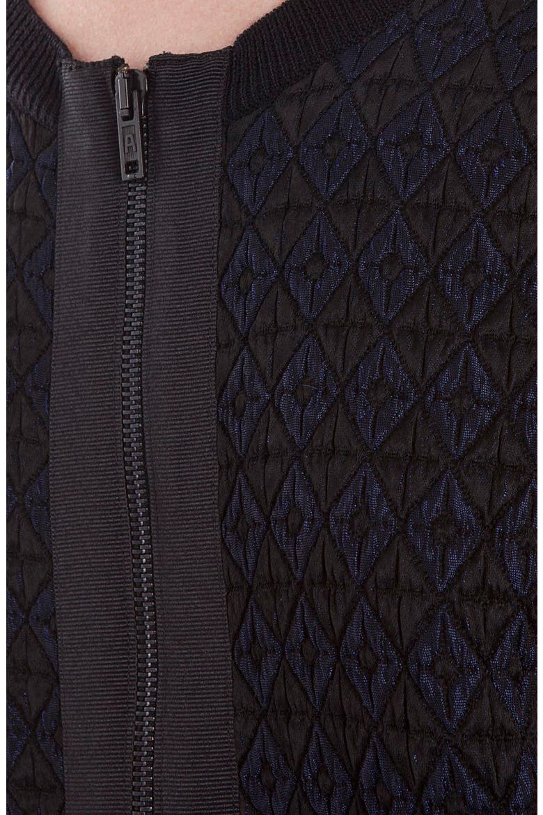 'Gazouilli' Jacquard Front Merino Wool Cardigan, Alternate, color, NOIR