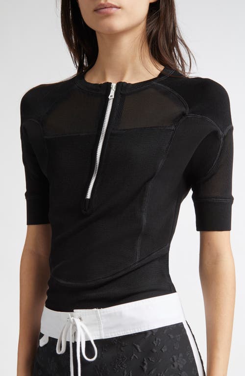 Shop Julie Kegels Kobi Scuba Knit Luxe Wetsuit Top In Black