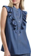 Isaac Mizrahi New York Ruffle Button-Up Shirt