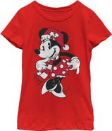 Mickey & Friends Girl's Mickey & Friends Winter Hat Minnie  Graphic T-Shirt