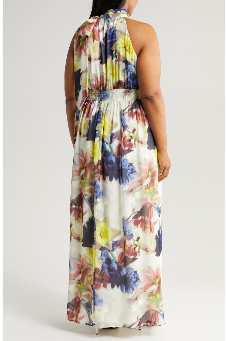 Floral Bow Maxi Dress, Alternate, color, LIGHT CREMA MULTI