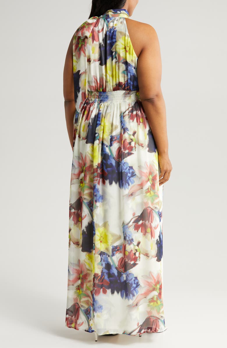 Anne Klein Floral Bow Maxi Dress, Alternate, color,