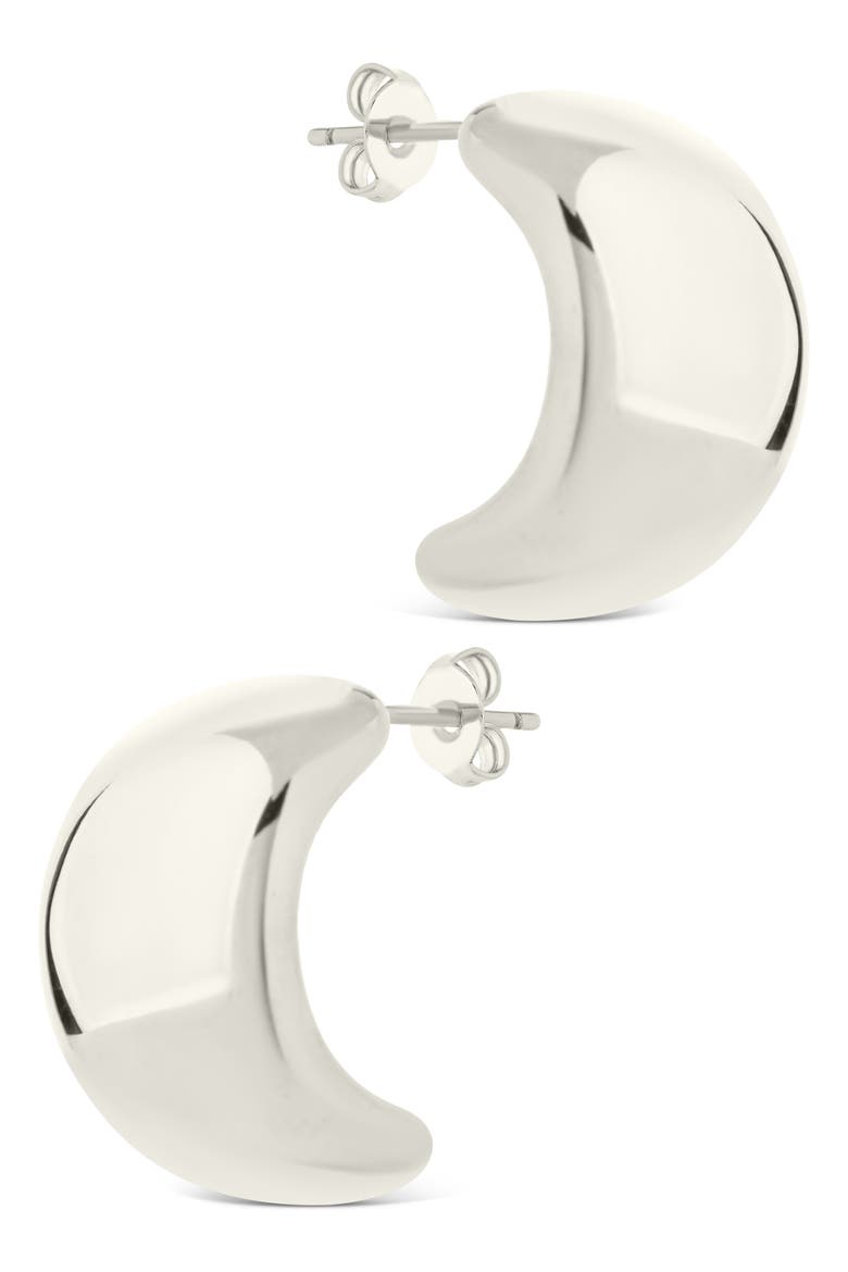 Noelle Half Hoop Earrings, Alternate, color, SILVER
