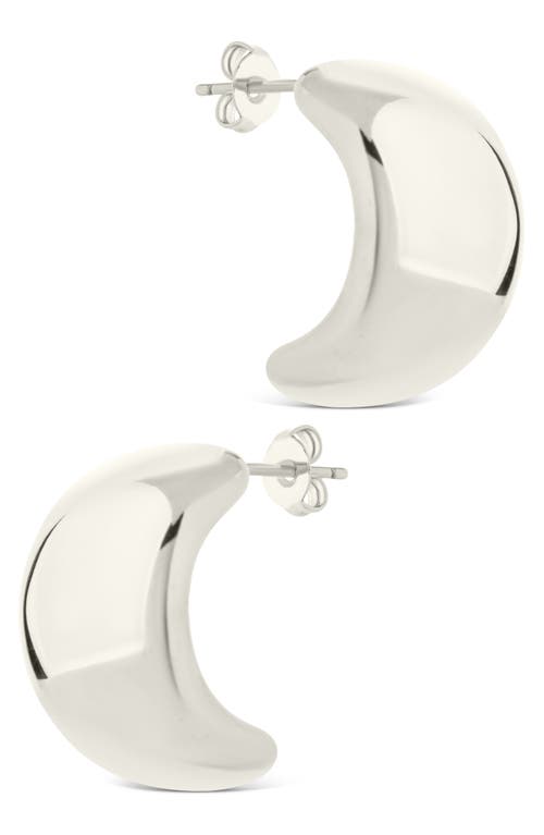 Sterling Forever Noelle Half Hoop Earrings In Metallic