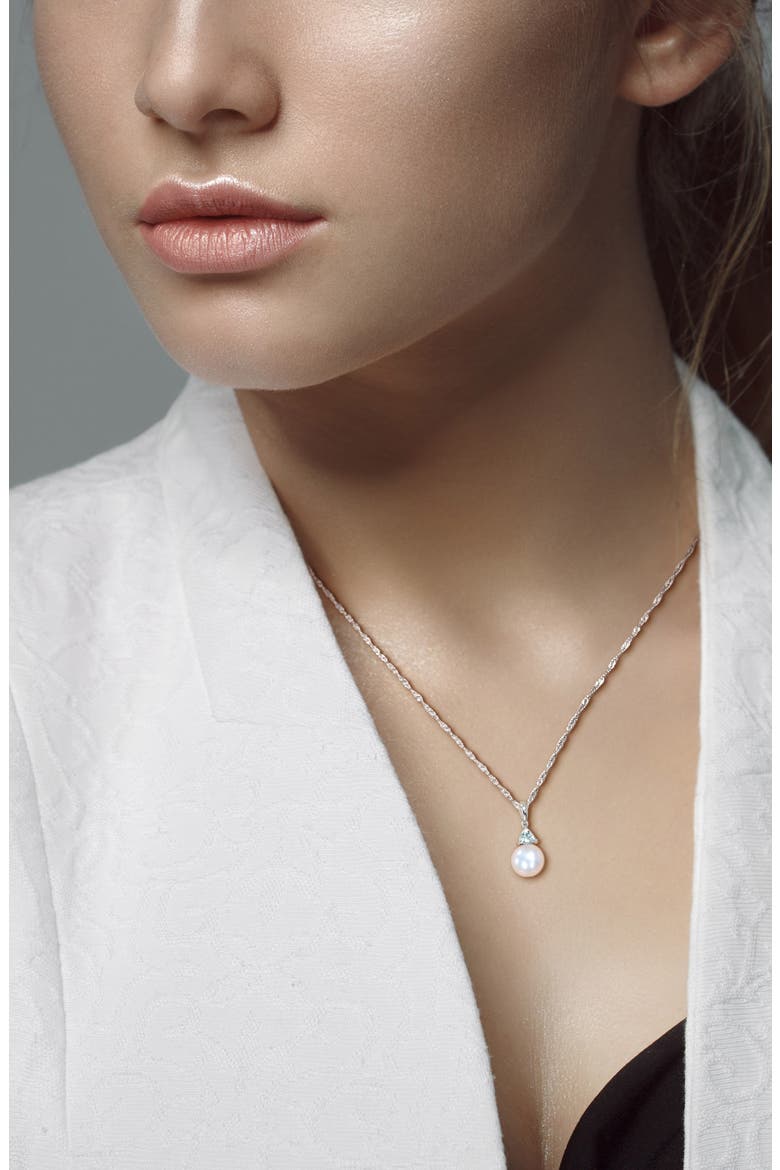 Freshwater Pearl Pendant Necklace, Alternate, color, AQUAMARINE