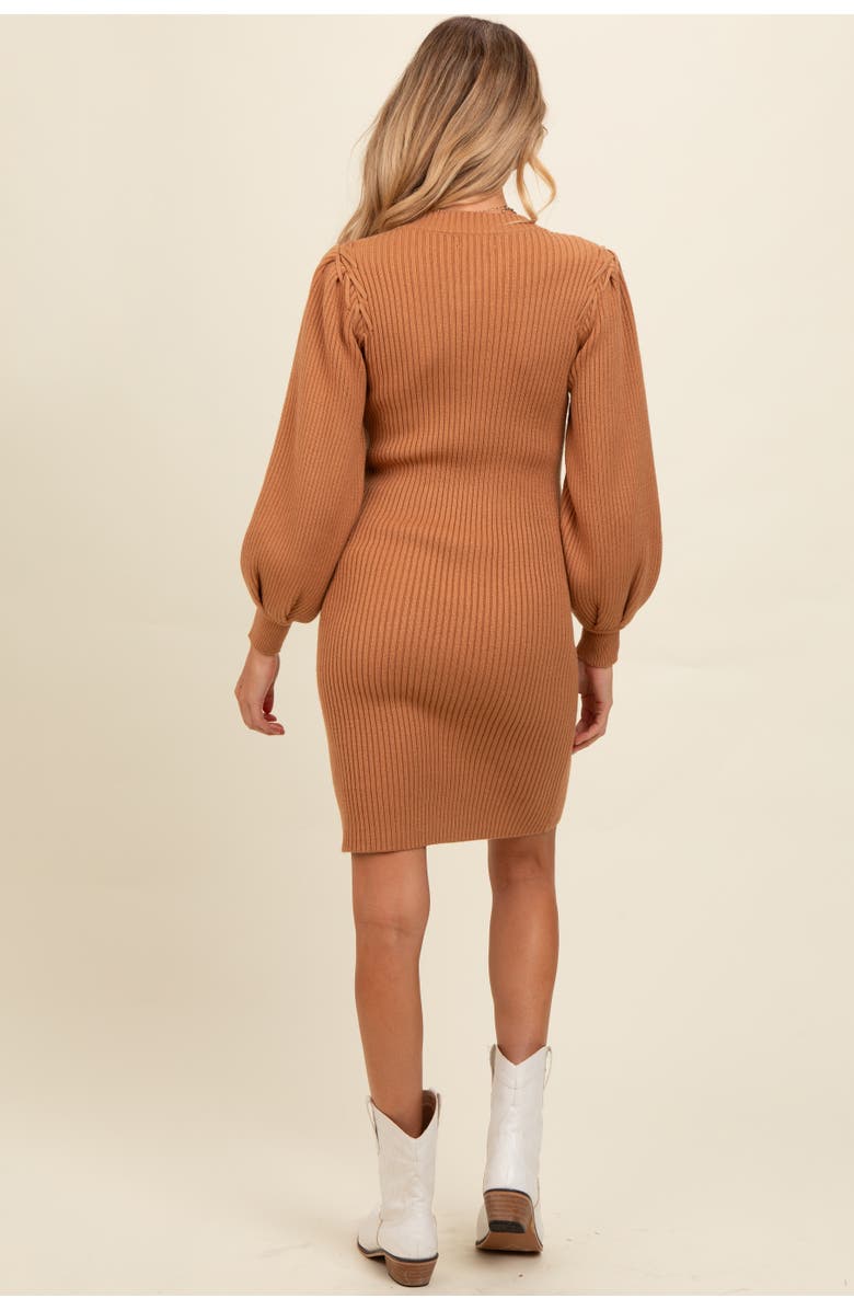 PinkBlush Bubble Sleeve Sweater Dress, Alternate, color, Camel