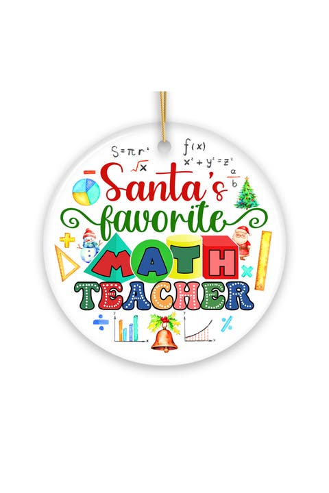 Santas Favorite Math Teacher Ceramic Ornament