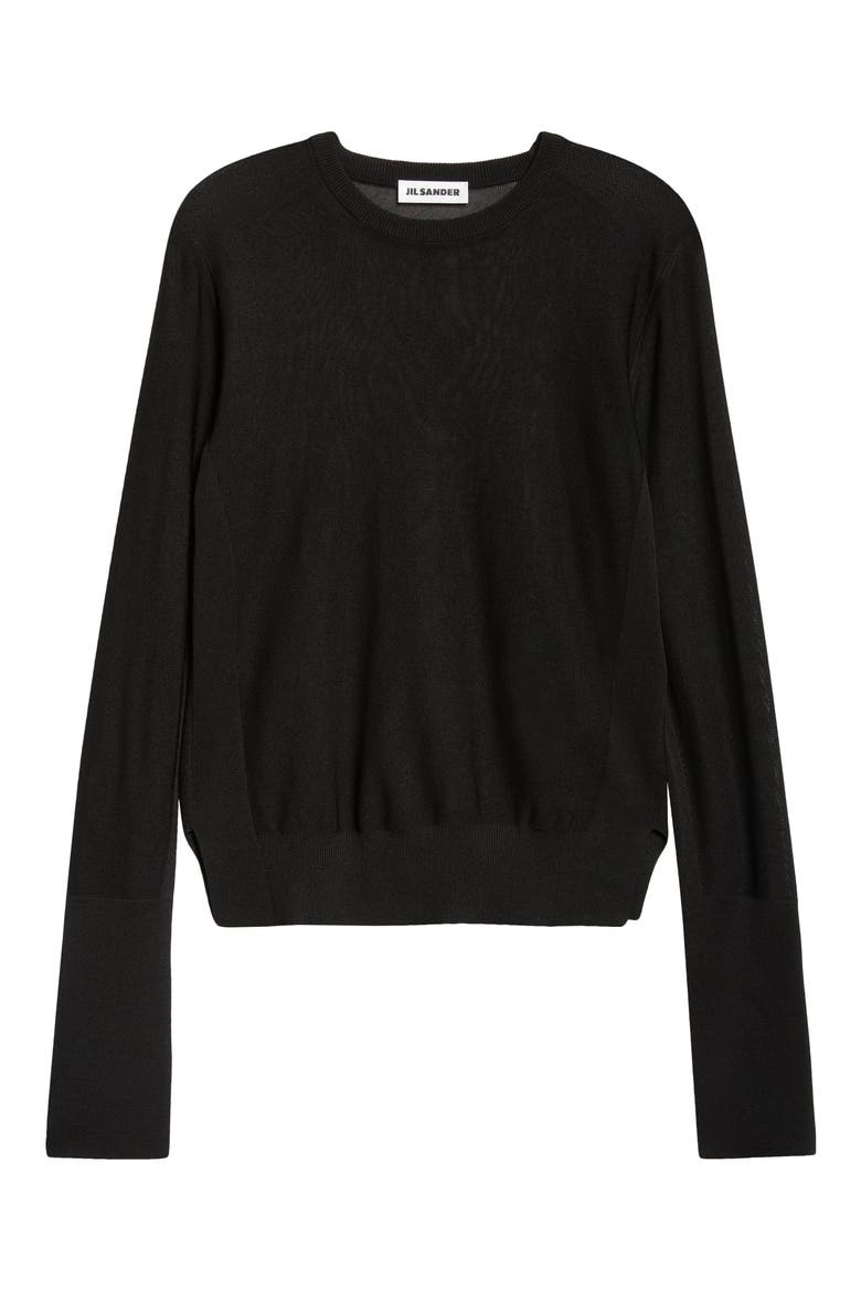 Crewneck Sweater, Alternate, color, BLACK