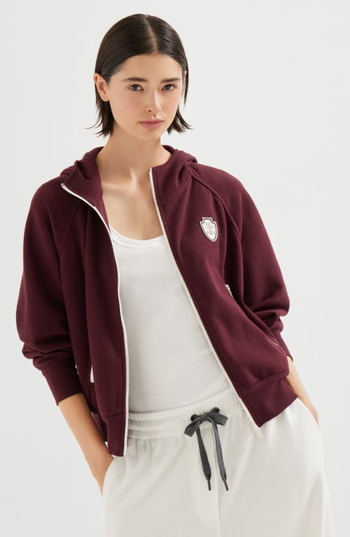 Brunello Cucinelli Pique Sweatshirt With Logo In Red