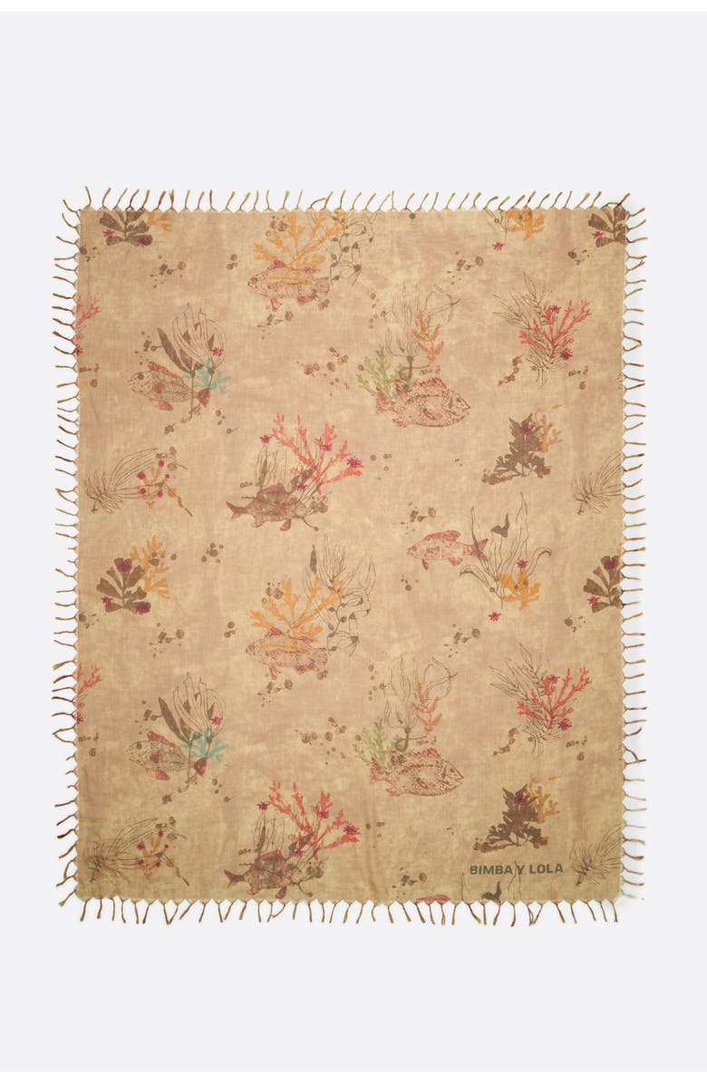 Bimba y Lola Cotton Sarong Scarf, Main, color, Camel