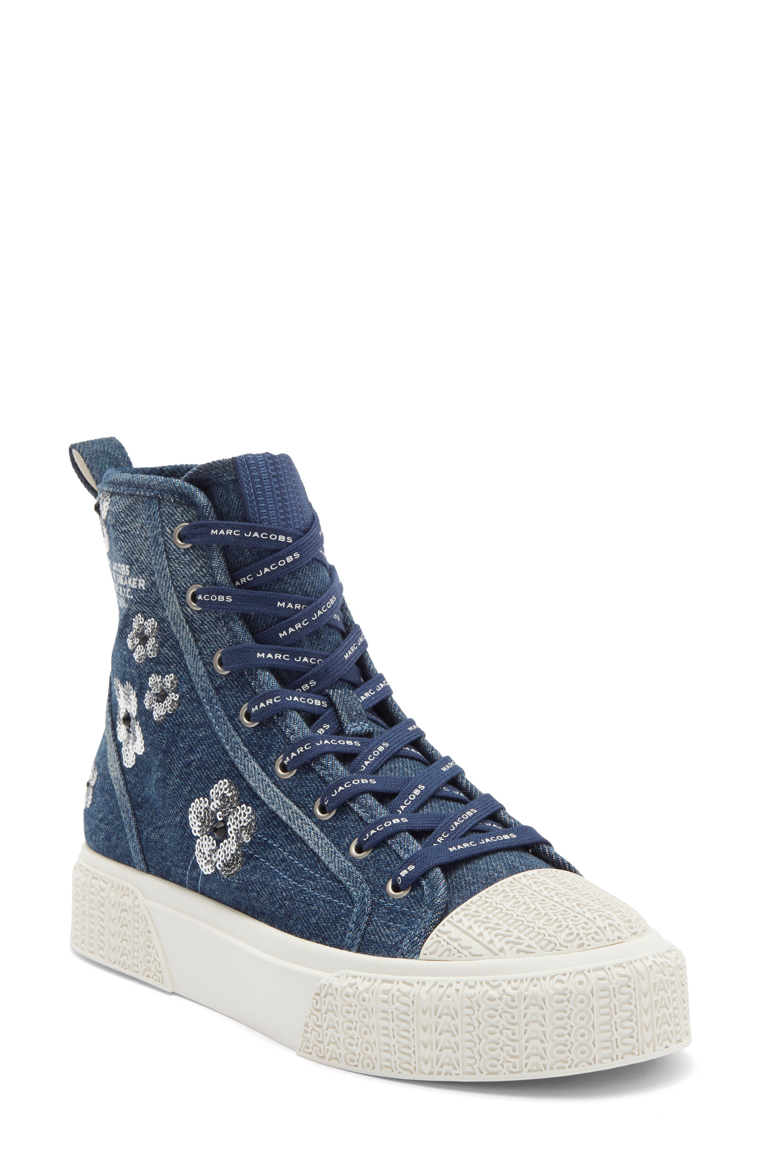 Marc Jacobs The High Top Platform Sneaker In Blue