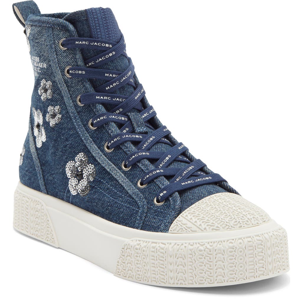 Marc Jacobs The High Top Platform Sneaker In Blue