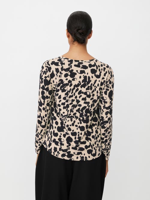 Masai Copenhagen Badisna Long Sleeve Animal Print Blouse In Brown