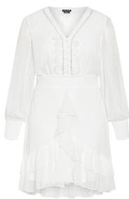 City Chic Ariyah Ruffle Clip Dot Dress