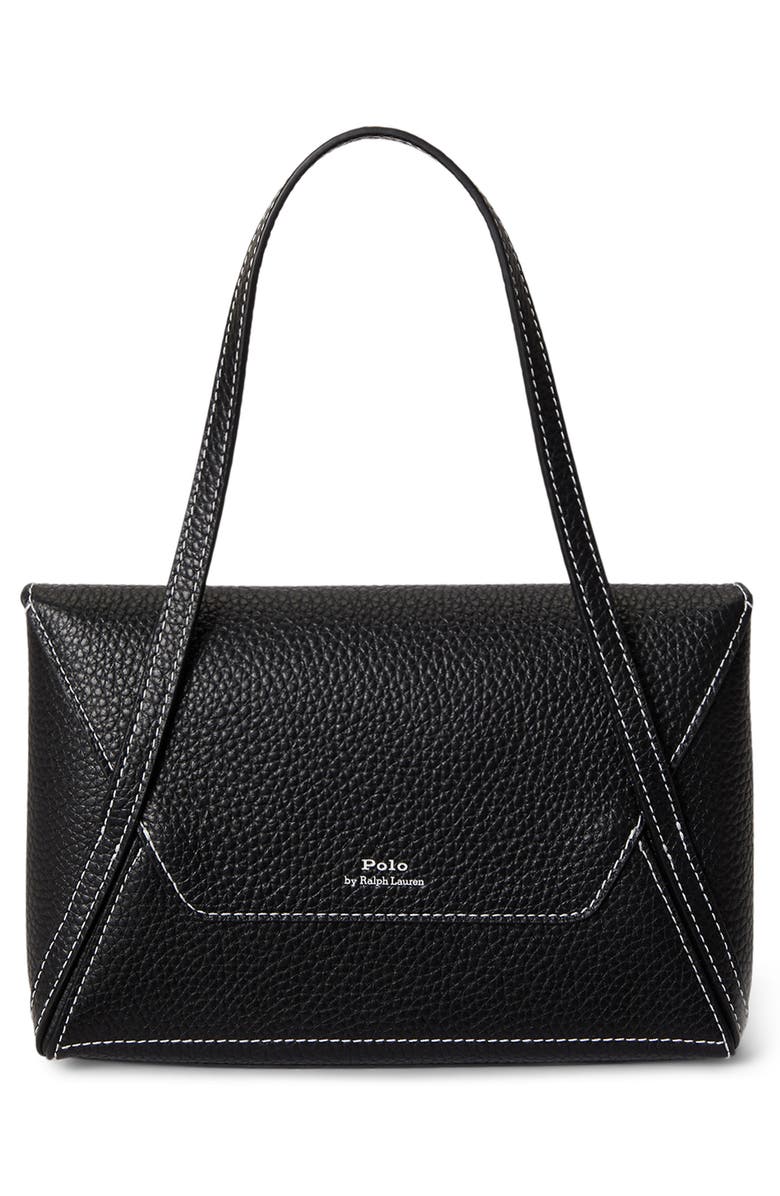 Polo Ralph Lauren Polo Play Pebble Leather Envelope Shoulder Bag, Alternate, color, Black