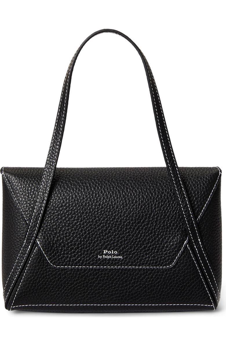 Polo Ralph Lauren Polo Play Pebble Leather Envelope Shoulder Bag, Alternate, color, Black