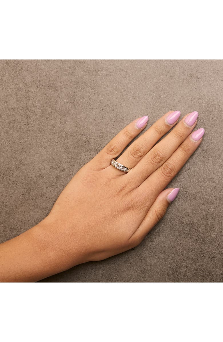 Haus of Brilliance 14K White Gold Alternating 1.0 Cttw Round and Baguette Diamond Channel Band Ring, Alternate, color, White Gold