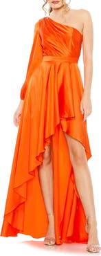 Mac Duggal High Low One Shoulder Flowy Gown