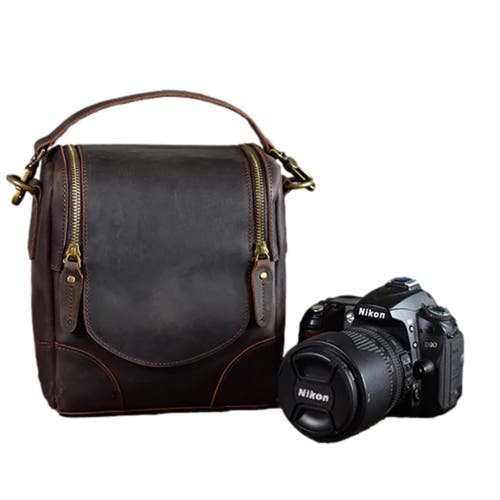 STEEL HORSE LEATHER The Calista | Small Leather Camera Bag - Leather Camera Lens Case in Dark Brown at Nordstrom