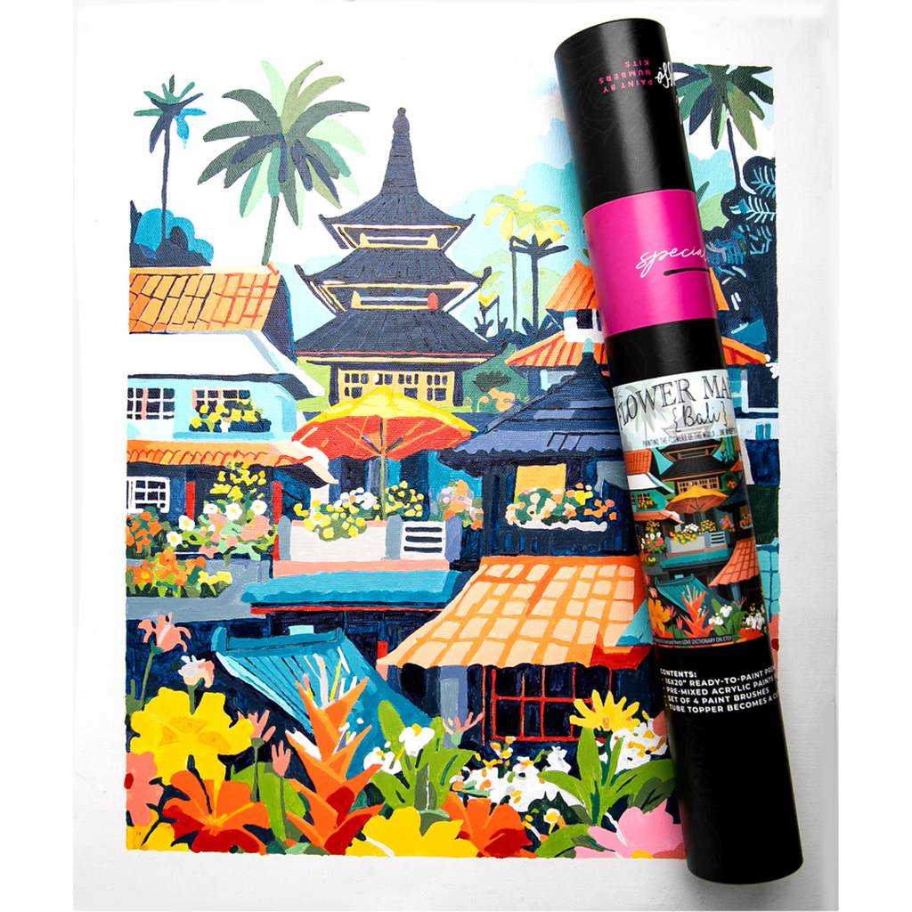 Pink Picasso Kits Bali Flower Market Paint by Numbers Kit in Multicolor  product