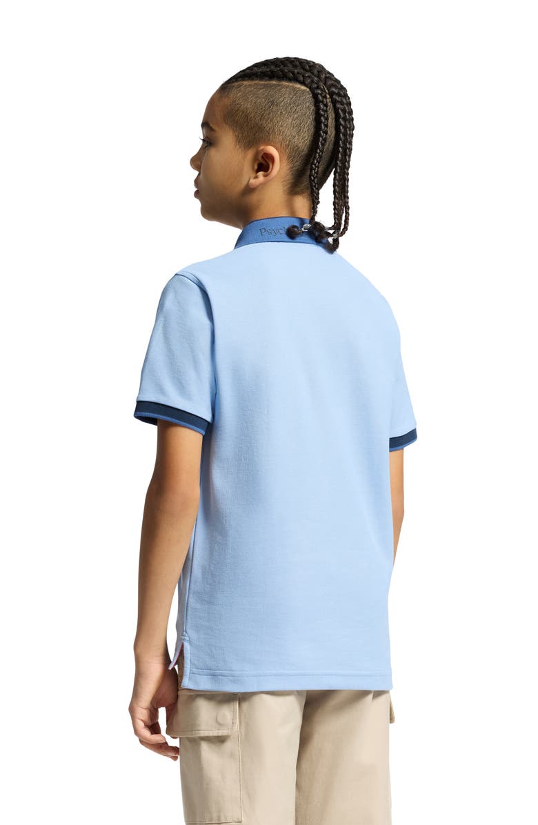 Psycho Bunny Kids' Thatcher Cotton Pique Polo, Alternate, color, Serenity