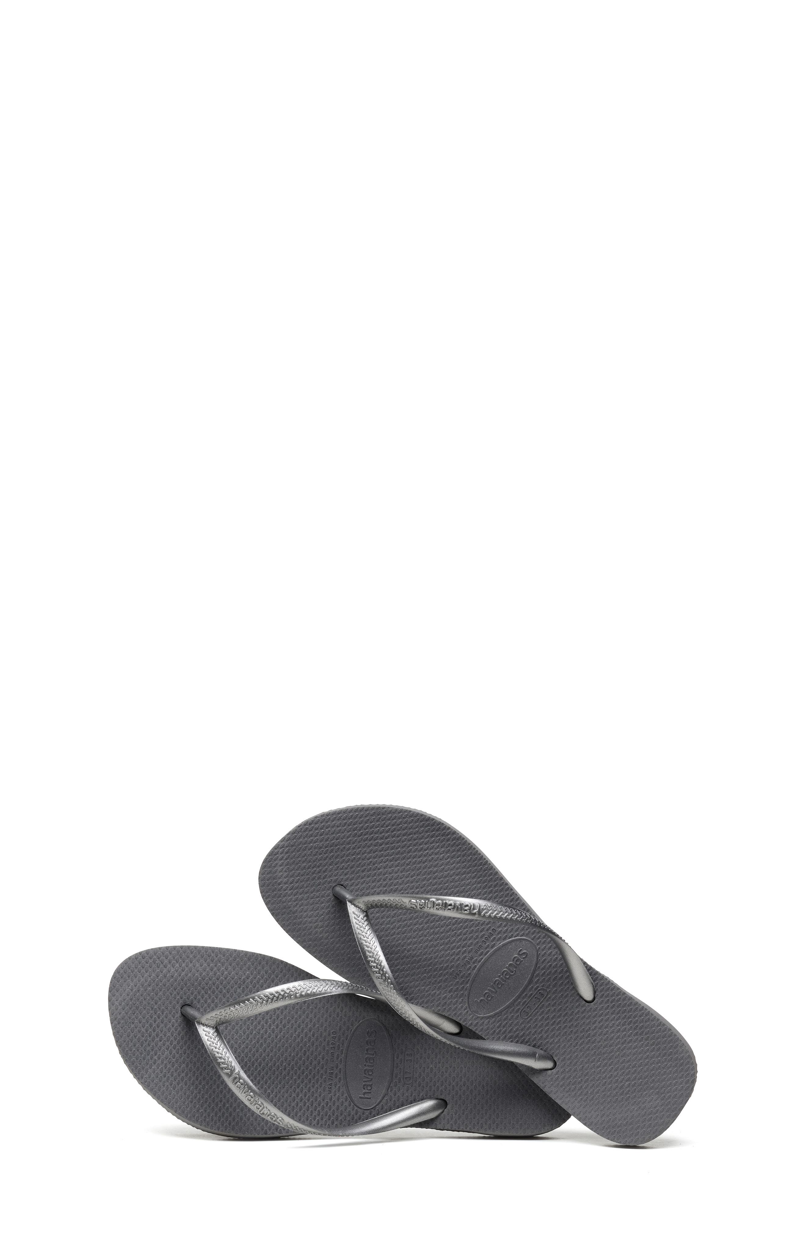 Havaianas Slim Flip Flop, Alternate, color, Steel Grey
